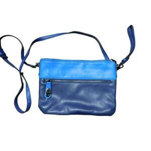 Reed Blue Crossbody  Vegan Faux Leather Handbag Purse Casual